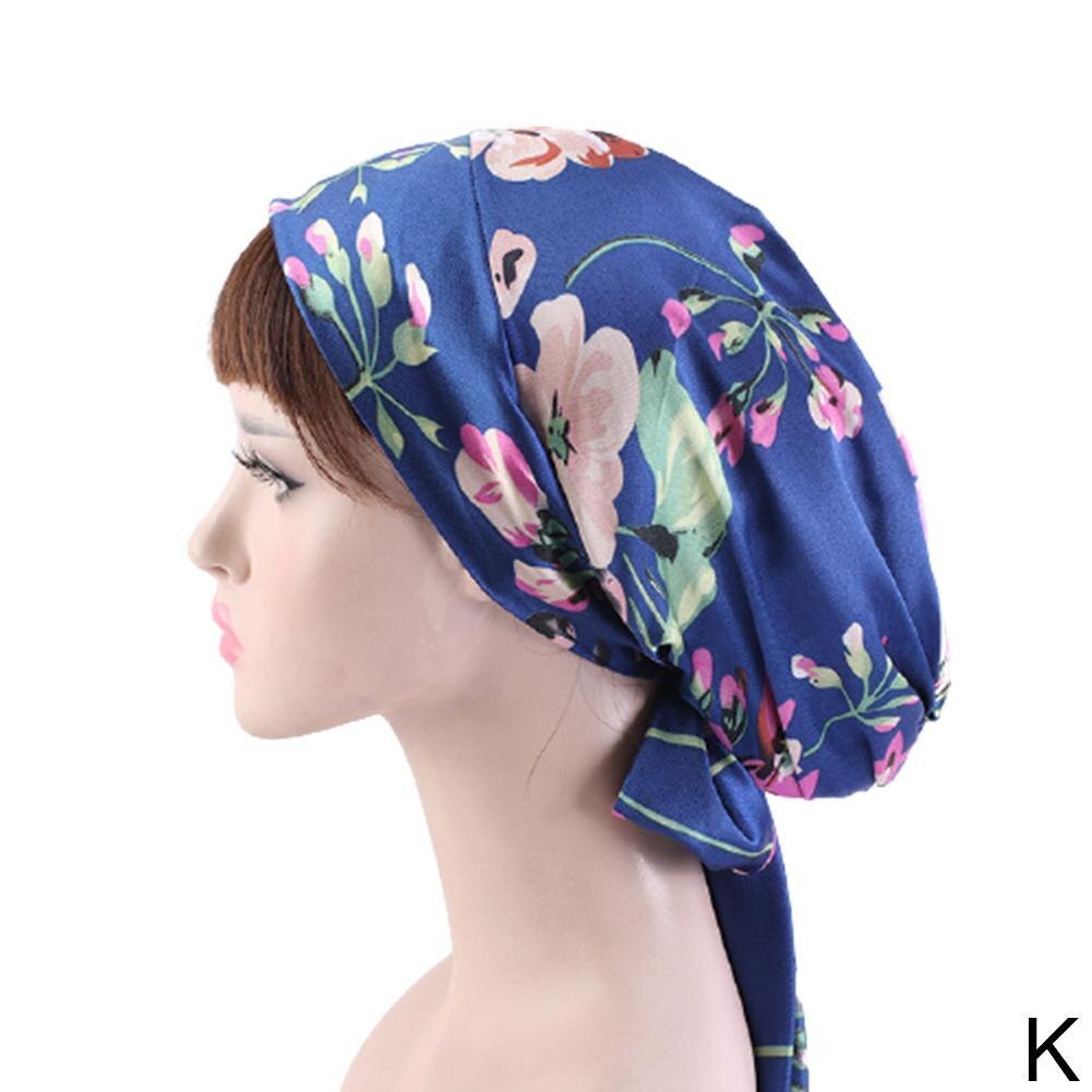 Soft Silk Women Night Sleep Shower Cap Adjustable Ladies Long Hair Care Bonnet Headwrap Hat Durag Soft Satin Hats Accessories: K
