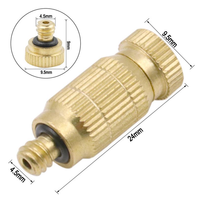 Adjustable Water Atomizing Nozzle 3/16" Brass High Pressure Atomizing Cooling Humidifying Nozzle Spray Head Sprinkler Spray Base