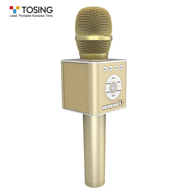 TOSING Q12 Draagbare Karaoke Microfoon Draadloze Bluetooth Speaker Handheld Muziekspeler KTV Reizen SupportUSB card Play: Glod