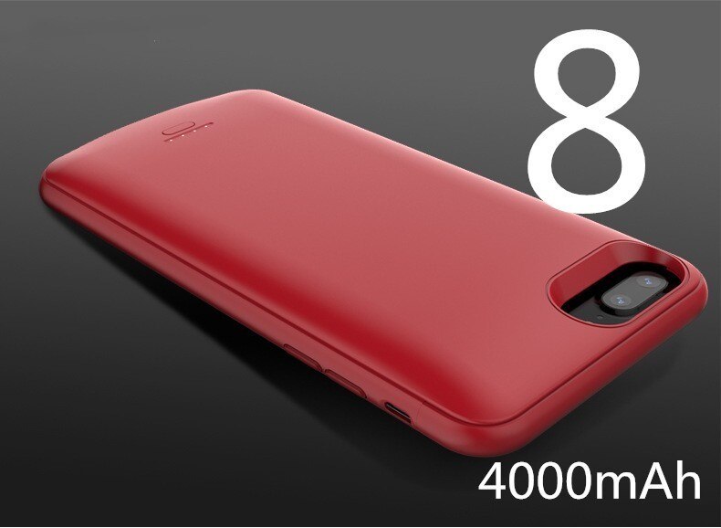 5500mAh Battery Charger Case For iPhone 6 7 8 6s plus 8 plus Battery Case Power Bank Charging Capa Ultra Slim External Back Pack: Red 8