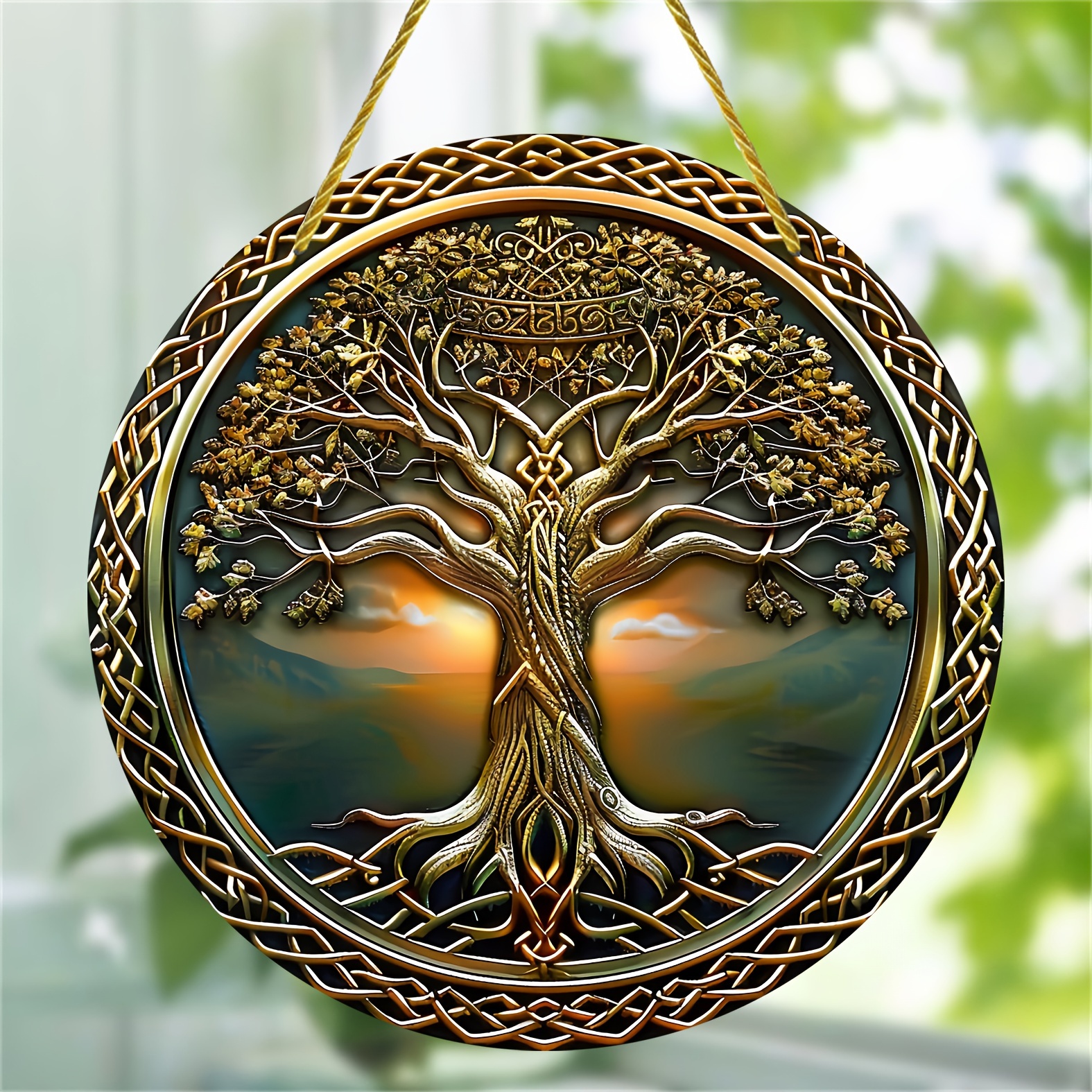 Tree of Life Sign, Acrylic Sign, Window Hanging Ornaments, Circular Sign, Window, Porch, Wall, Home, Room Decoration