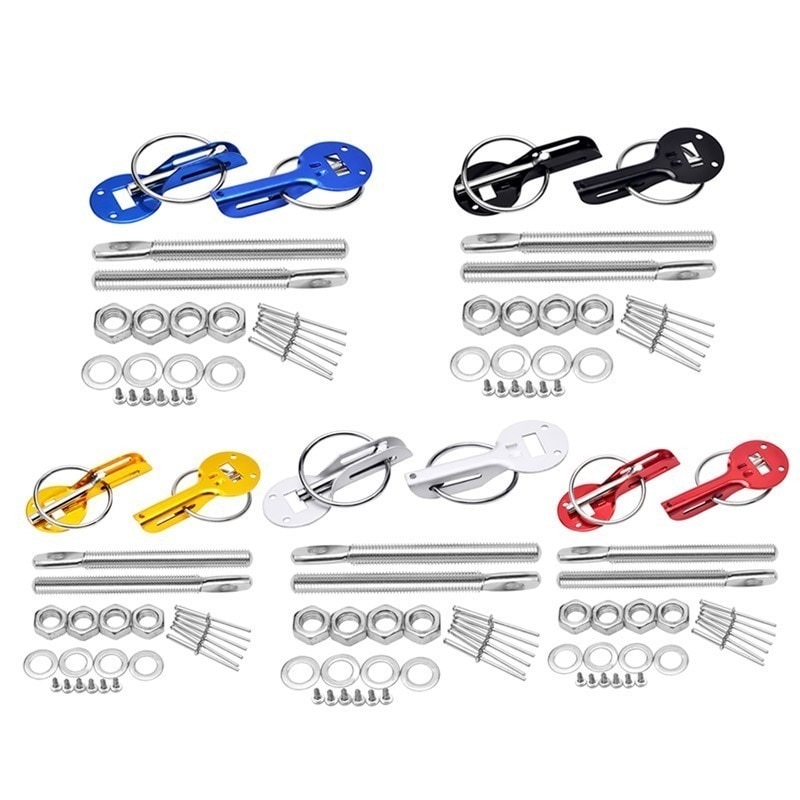 Universal Down Hood Lock Pins Rvs Bonnet Hood Pin Lock Kit Passen Alle Racing Speed Zwart Rood Blauw Goud zilver