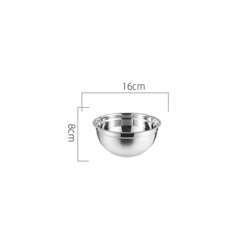Multi-tamanho de aço inoxidável conjunto de bacias de salada de frutas de nidificação tigela de salada de cozinha de armazenamento de alimentos tigela de mistura de cozinhar para preparar: 16cm bowl