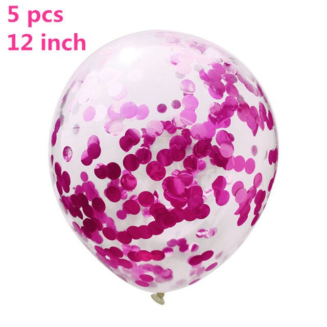 5 stk. 12 tommer konfetti latex ballon romantisk bryllupsdekoration helium luftkugler tillykke med fødselsdagsfest forsyninger: Lyserød