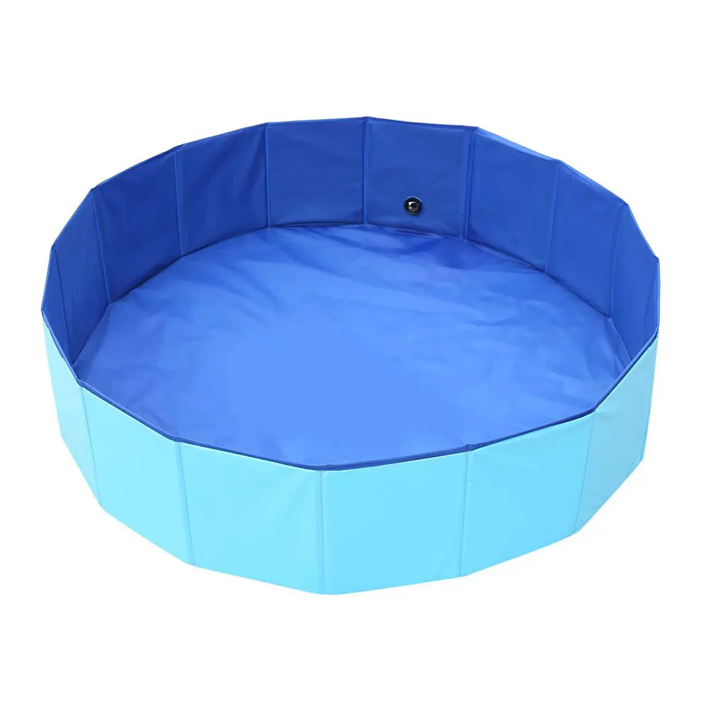 Foldable Dog Swimming Pool Pet Dog Bathing Tub Pool for Small Dogs Pet Indoor Outdoor Cool Bathing Wash Bathtub Pet Accessories: L / Blue