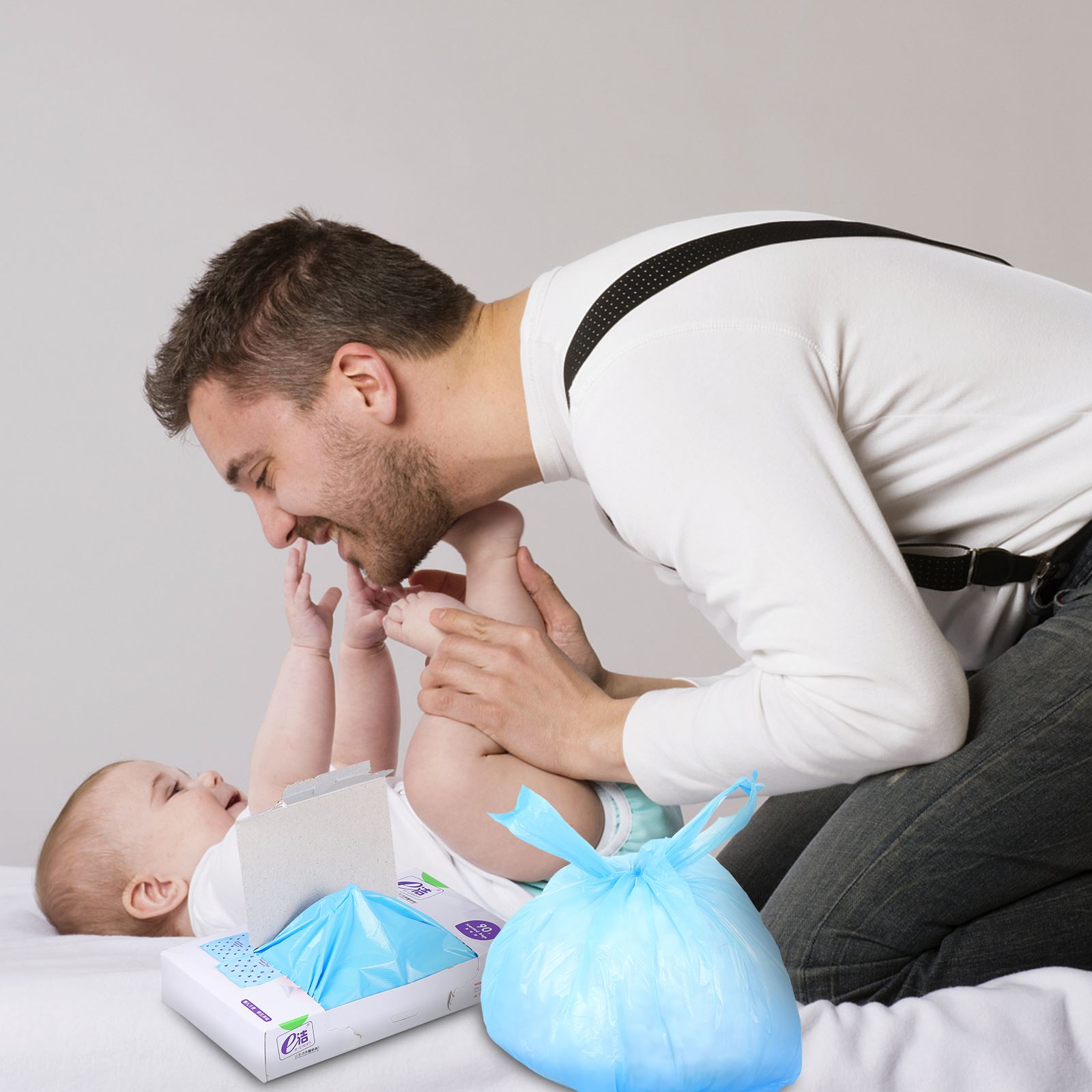 90 Teile/schachtel Einweg Müllbeutel Duft Windel Windel Sack Mit Duft Windel Sammlung Tasche Weste Tasche verpackt ziehen-aus Typ