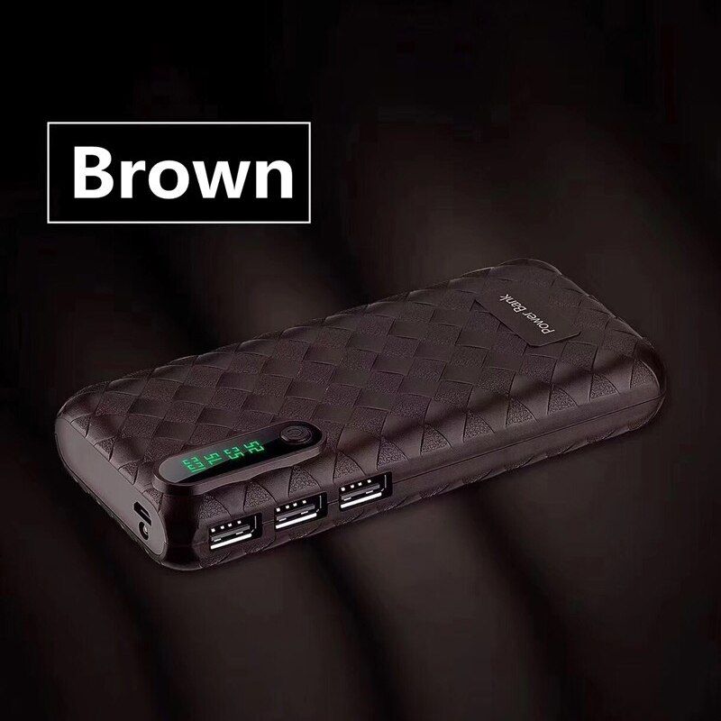 Energie Bank 45000mAh hoch-kapazität Tragbare Energie Ladegerät Externe Batterie Reise Poverbank mit LED Beleuchtung Digital Anzeige: Braun