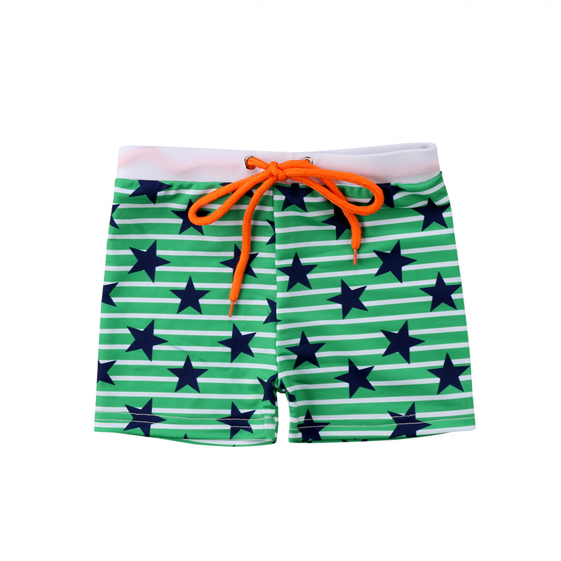 Pantalones de natación para niños, bañadores de dibujos animados, Shorts de baño, Calavera, tiburón, estrellas, a rayas, edades de 1 a 6 años: green / 1