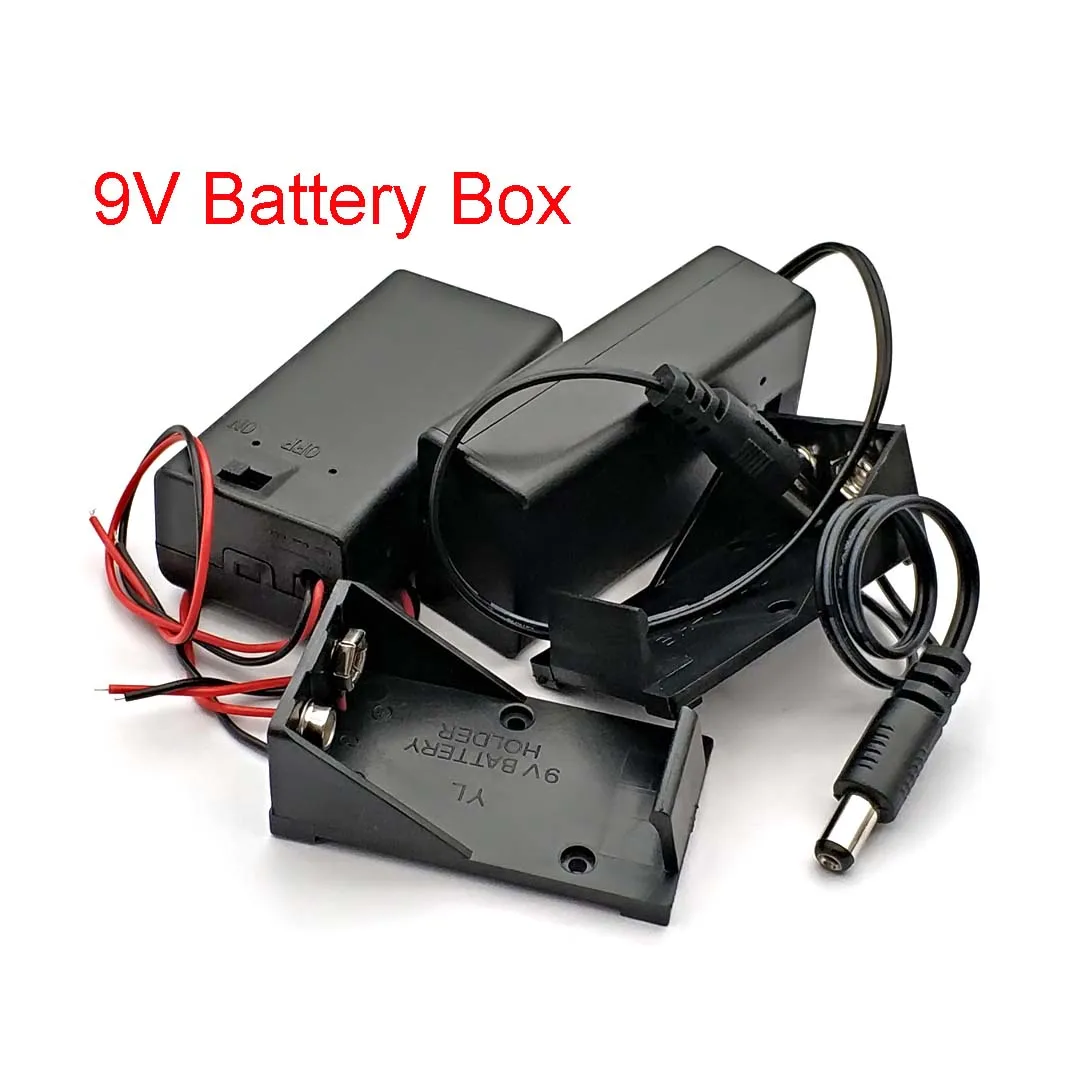 9-Volt-Box-Pack Power Toggle Schwarzer 9-V-Batteriehalter mit EIN/AUS-Schalter