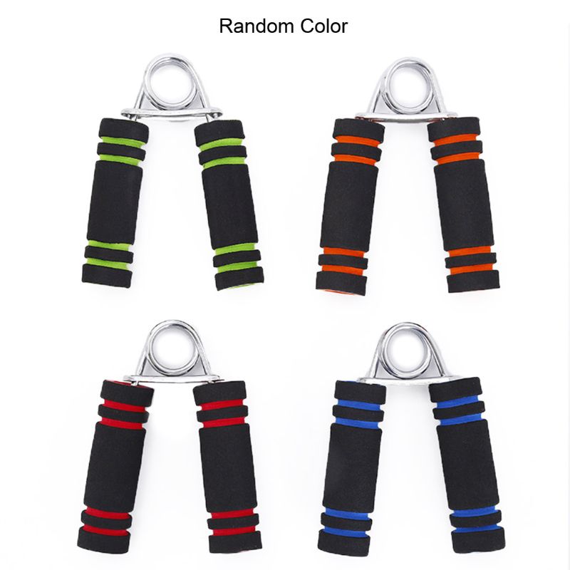 4Pcs Metal Spring Hand Grip Finger Strength Exerciser Sponge Forearm Train Kit M0XD: Default Title