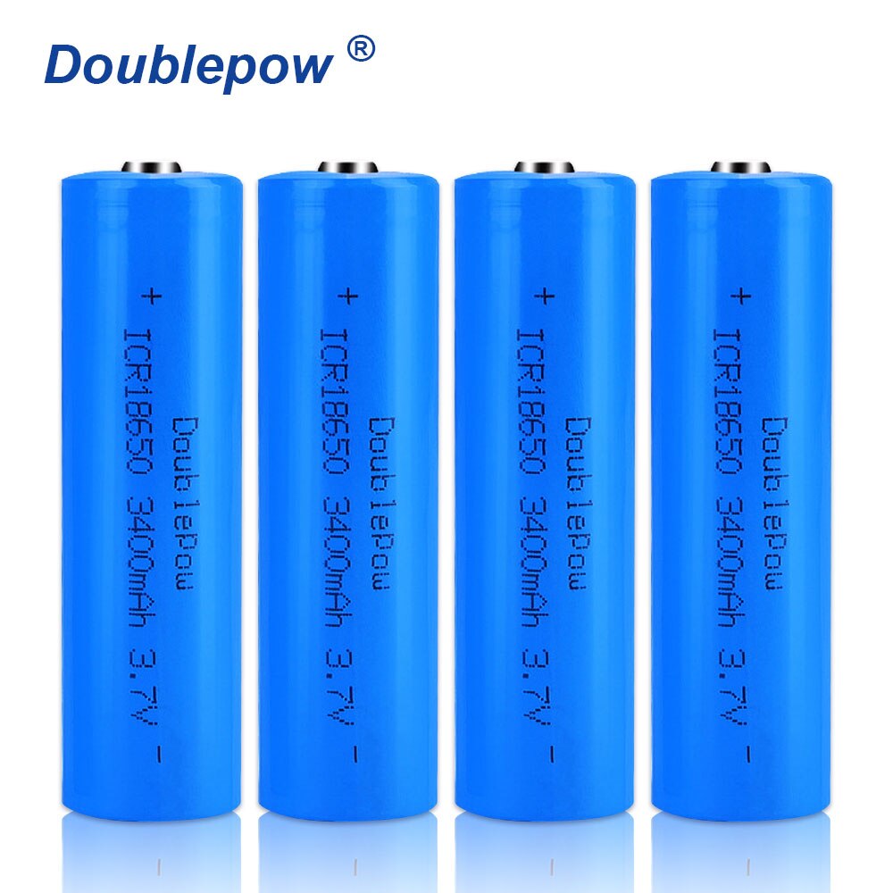 100% Originele Doublepow 18650 3.7V 3400Mah 18650 Oplaadbare Lithium Batterij Voor Zaklamp Batterijen