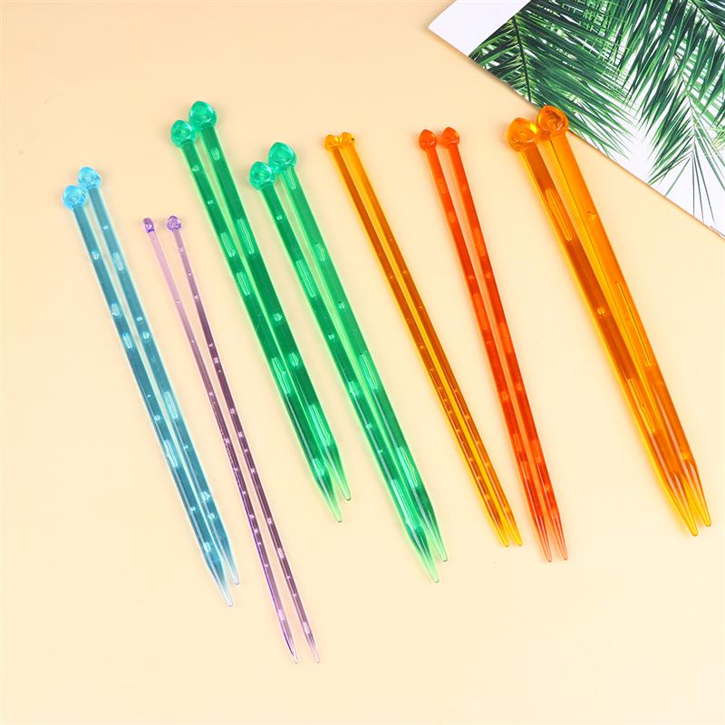 Lot de tiges à tricoter en acrylique, bâton à tricoter Durable, aiguille à tricoter à la main, outil pour pulls, foulards, couleurs assorties (25cm)