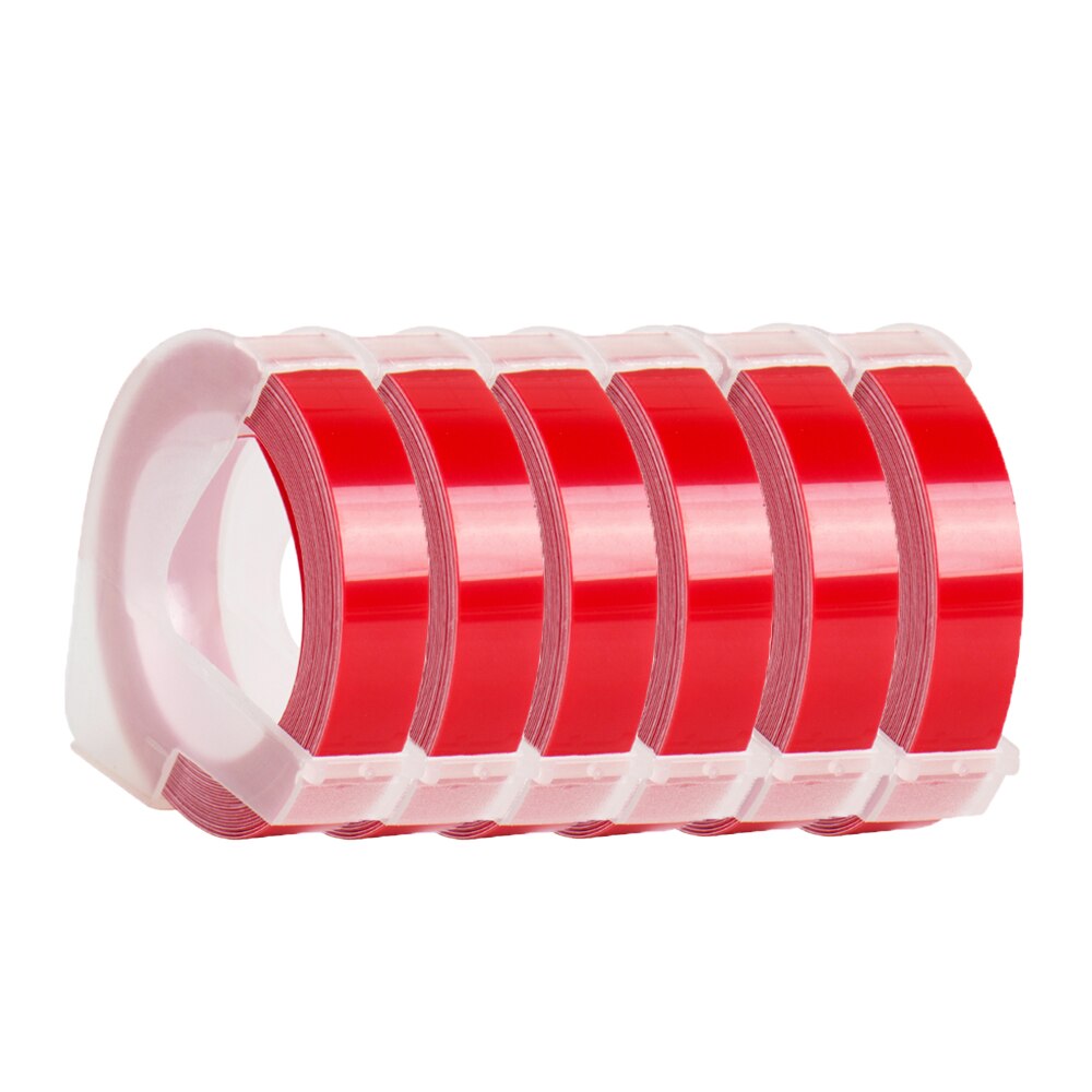 6 rollen Mehrfarbig PräGen Band 9MM Präge Etikett Band Nachfüllung Kompatibel für Motex E101 und DYMO 12965 Präge Etikett Hersteller: 6Rollen rot Band