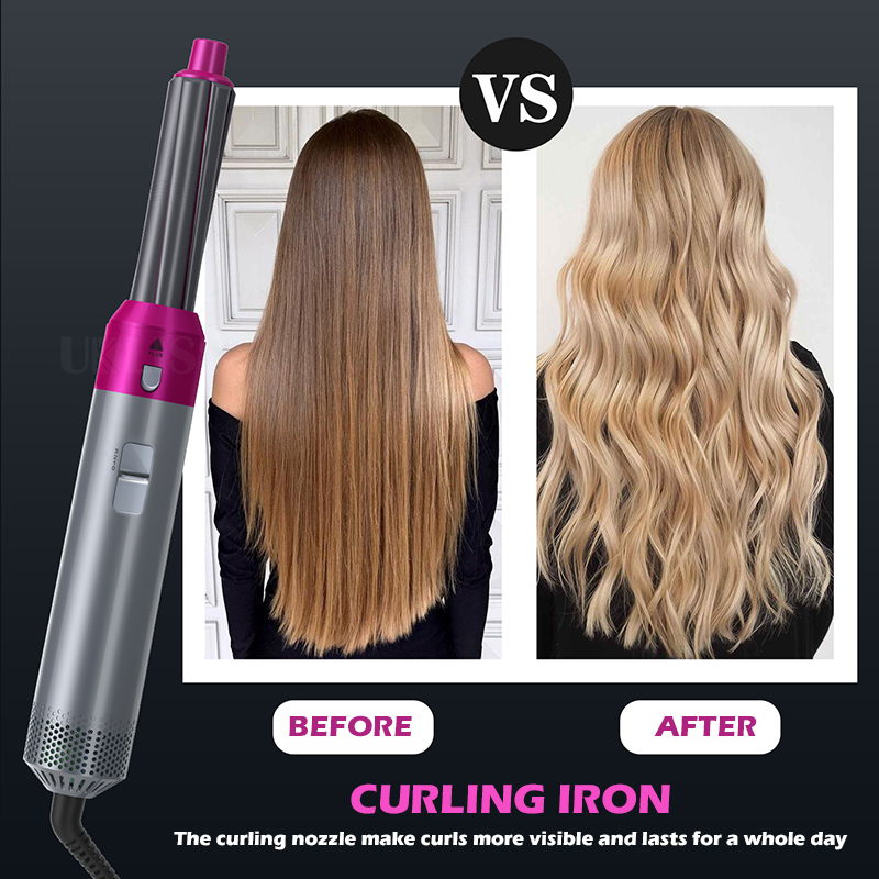 5 In 1 Air Styler Electric Hair Dryer Hair Curler Hair Styler Straightener Brush Comb Straighteners Curling Automatic Curling Ir
