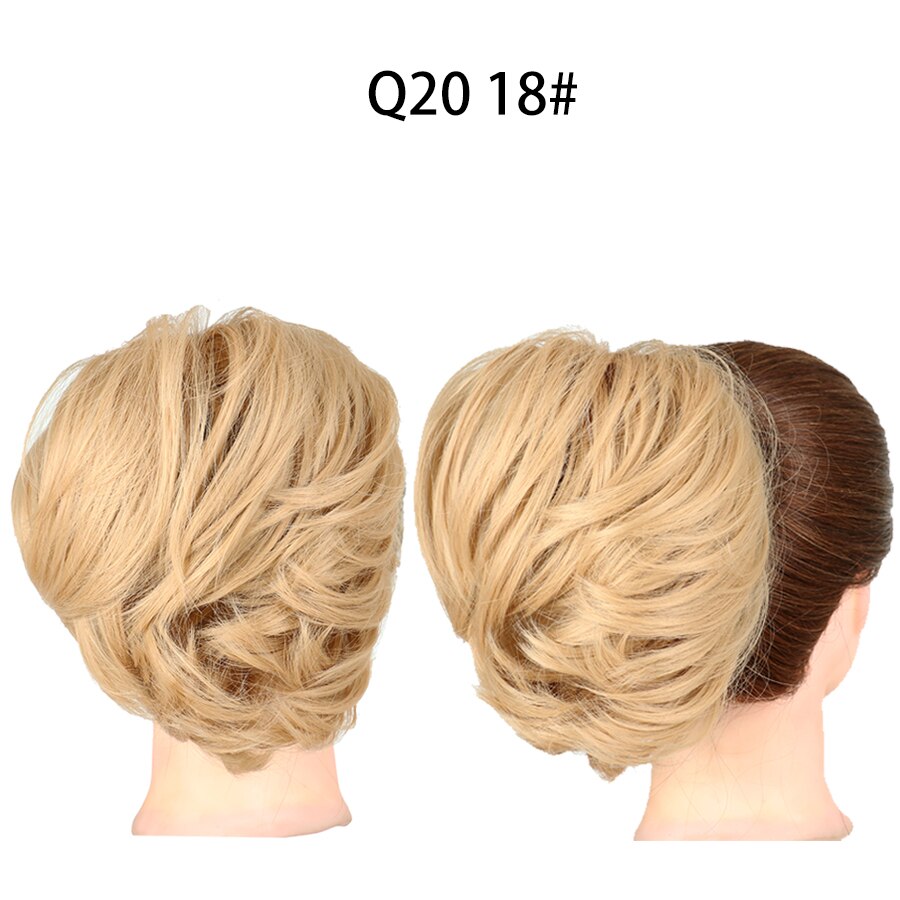 Chignon élastique synthétique pour queue de cheval, postiche, chignon: Q20-18