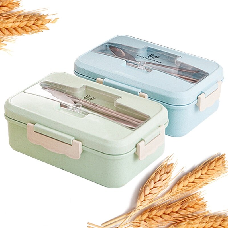 Lunch Box Food Container Bento Box Beheizten Lunchbox Kinder Lunchbox Snack Stroh Weizen Koreanische Versiegelt Student Kunststoff Box für Lebensmittel