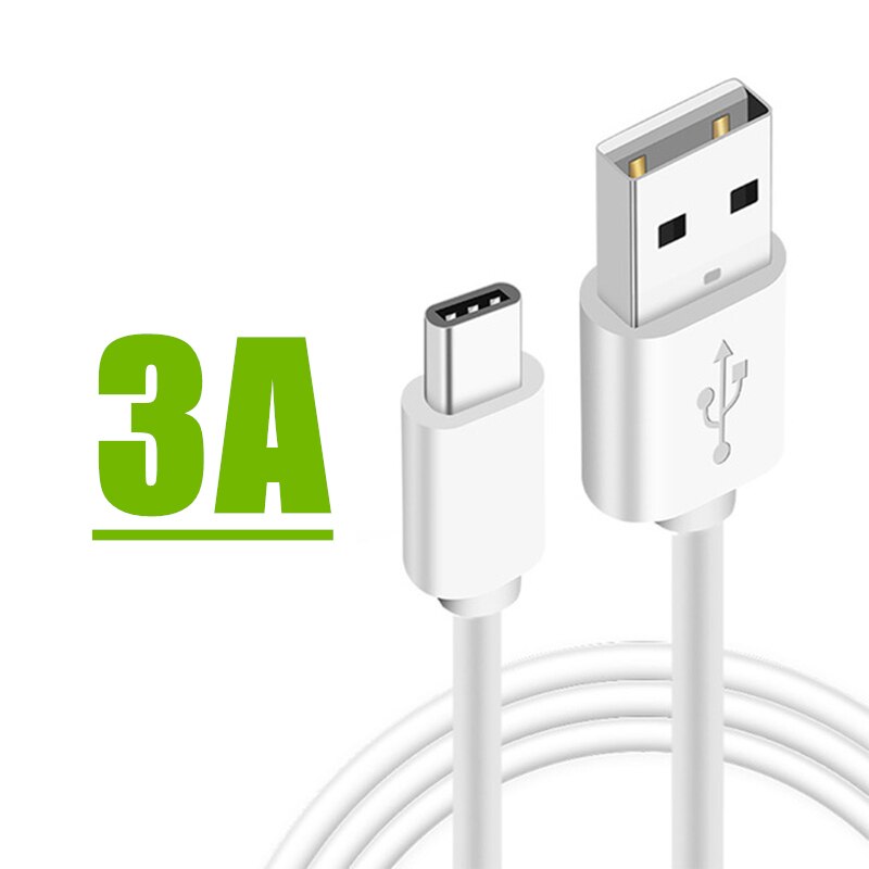 5a snelladers usb type c snellaadkabel voor huawei realme samsung galaxy  a30 a40 a50 a70 m1 m10 m20 s20 voor ipad pro: 3a witte / 1m