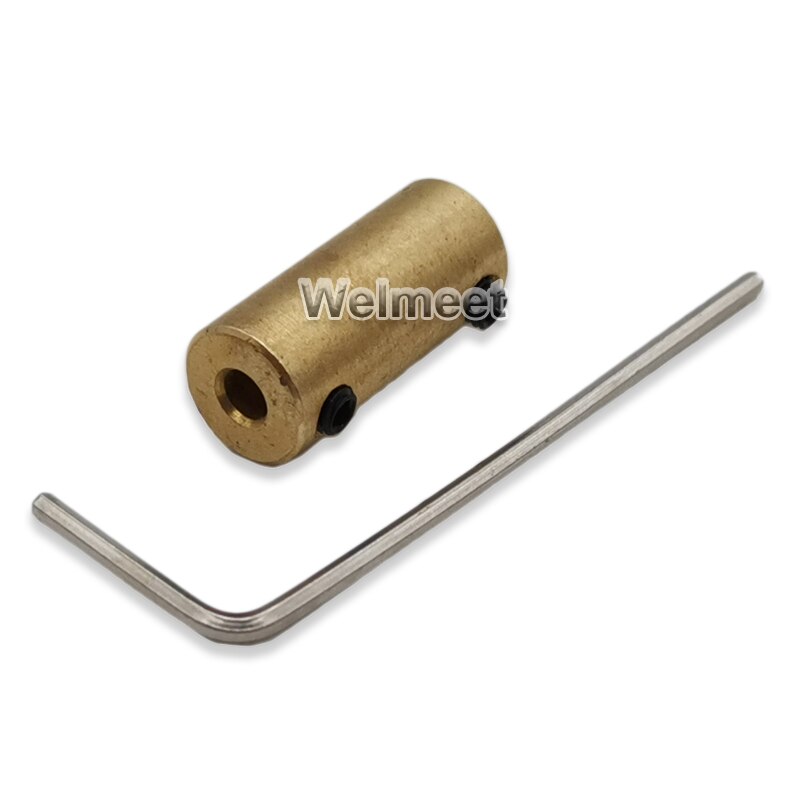 3.17mm-3.17mm Copper Rigid Shaft Coupler Rigid Coupling Motor Connector Gear Shaft 9x20mm