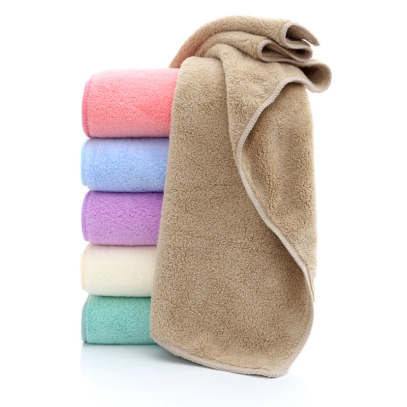 Coral Velvet Face Towel Solid Color Quick-drying Soft Absorbent Microfiber Bath Towel Comfort Household Bathroom Towel