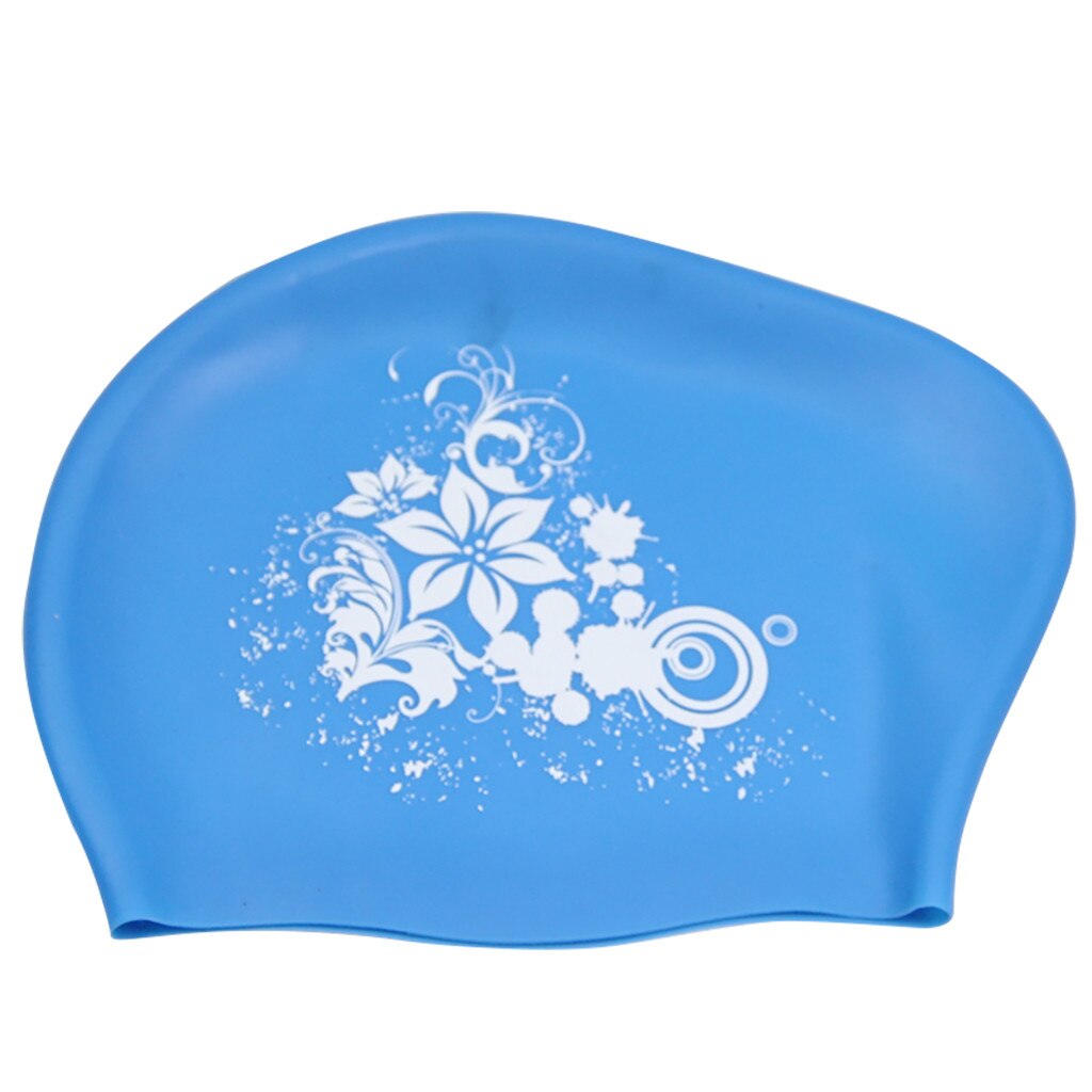 Elastic Waterproof PU Fabric Protect Ears Long Hair Sports Swim Pool Hat Swimming Cap Free size 3.0#