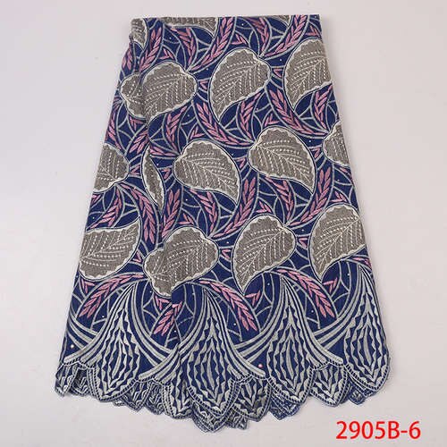 Afrikansk blonderstoff blondere siste tørre blondere brodert bomullsblonder med rhinestones til kvinner  ks2905b-1: Bilde 6