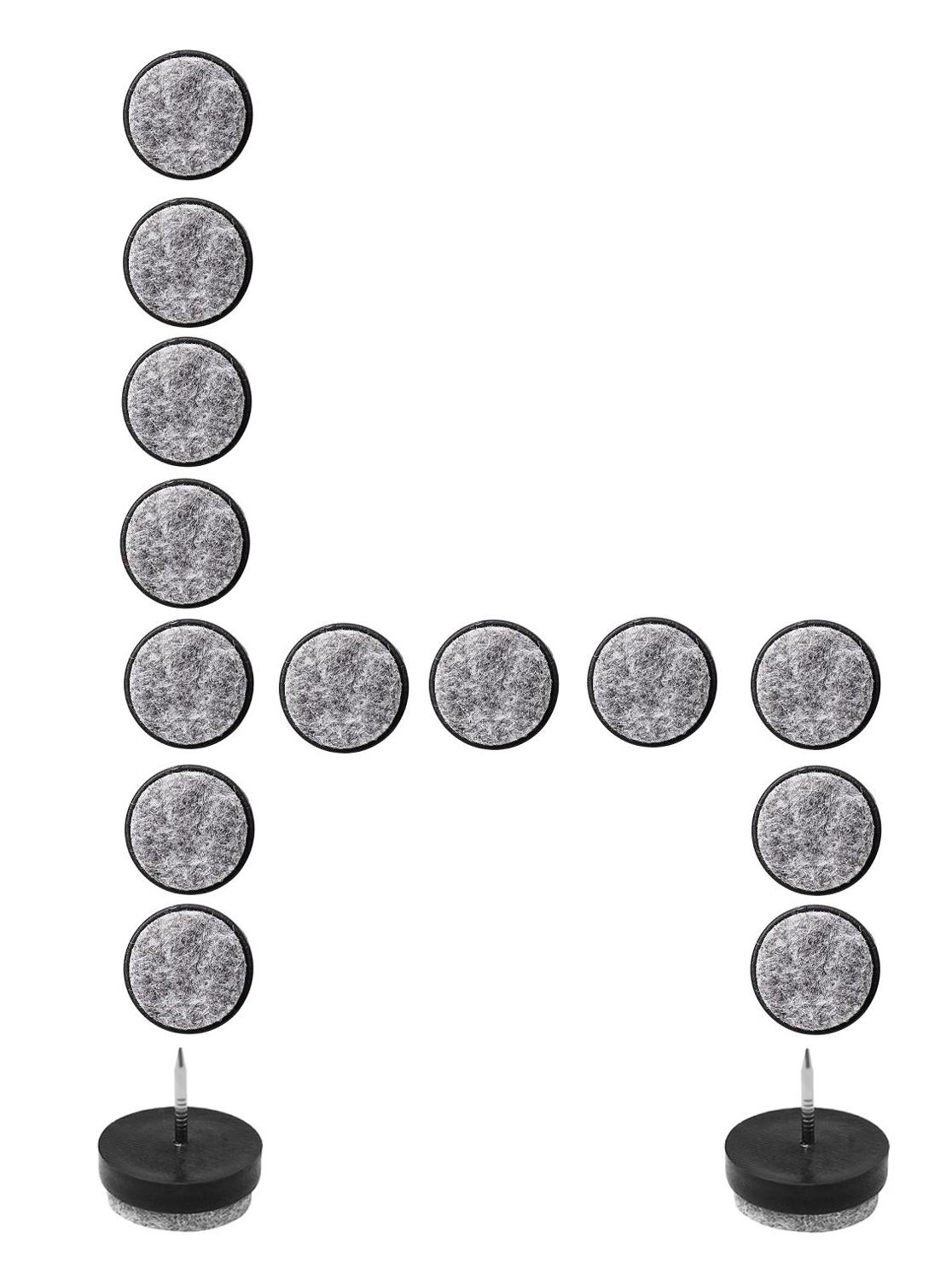 40pcs round heavy duty chair foot felt pad furniture foot felt pad table corner pad for furniture chair table leg foot (Black）