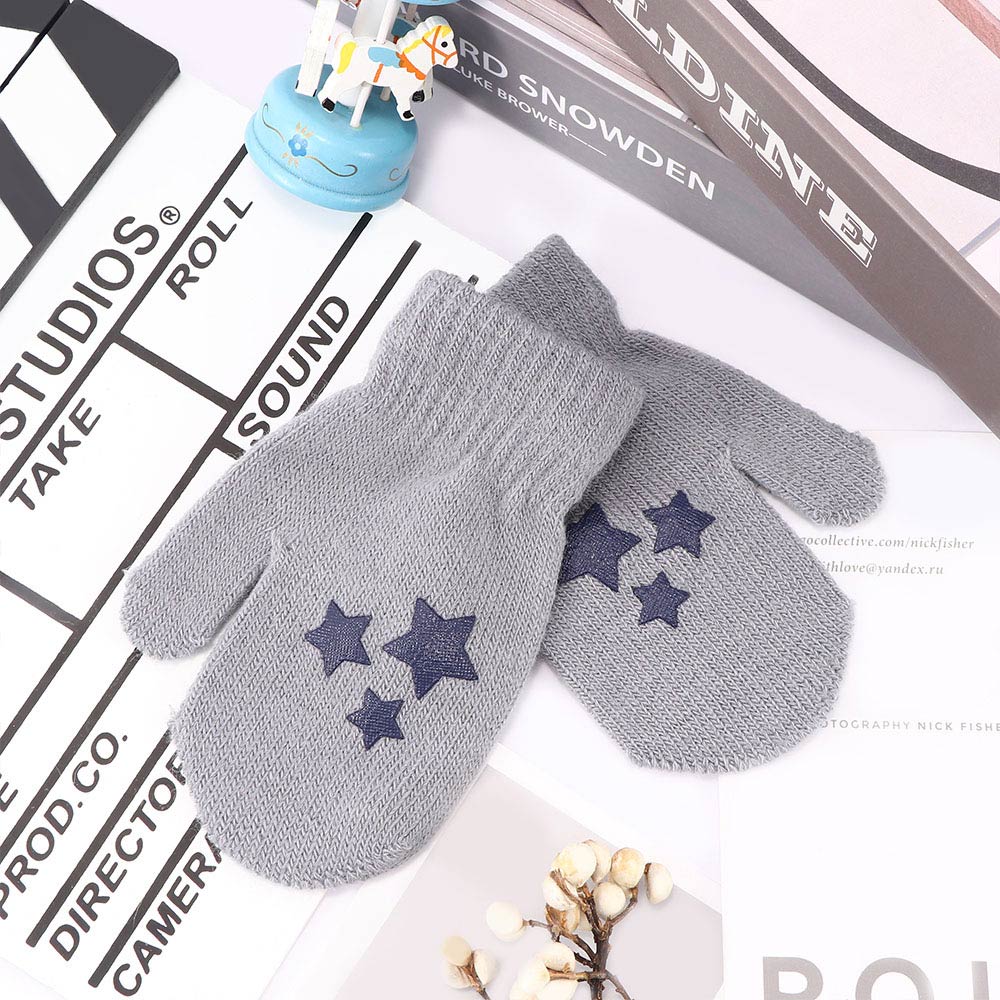 Baby Kids Dot Star Heart Print Pattern Soft Knitting Warm Cute Comfort Gloves: 5