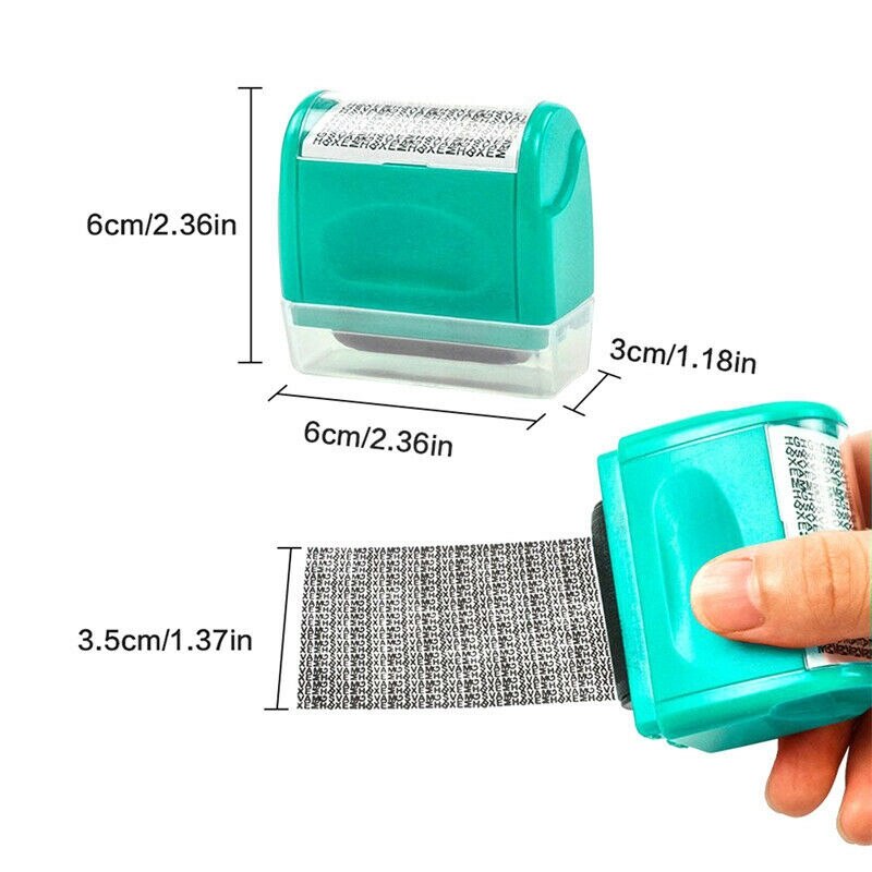 Identity Theft Prevention Stamp Identity Guard Roller Stamp Wide Rolling Security Stamp 6X6X3cm