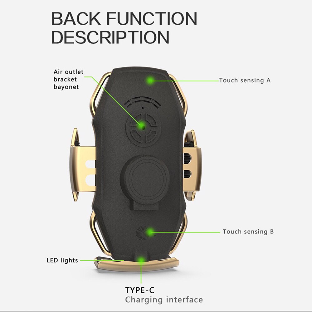 Cargador inalámbrico de inducción inteligente de dos puntos, soporte de carga rápida de 10W para Samusng S10/10 +/9/8 Note9 Iphone XS XR XS MAX Qi