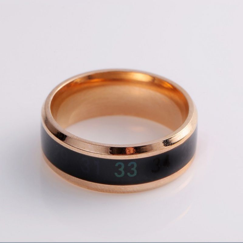 Waterproof Temperature Sense Intelligent Smart Ring Finger Wear Changing Color Temperature Titanium Steel Ring