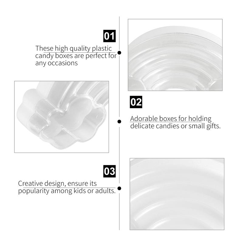 12 stuks/pak plastic snoepdoosjes in de vorm van wolken, kleurrijke snoepdozen voor kerstfeestjes, decoratieve benodigdheden