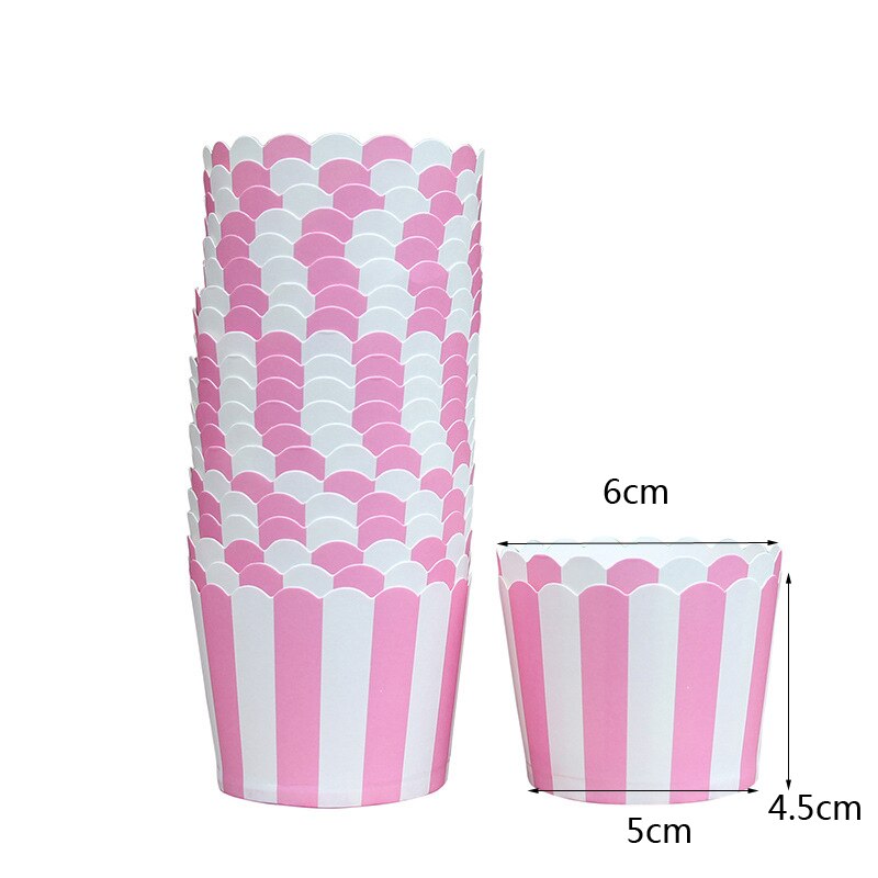 50pcs Pink Waves Cupcake Paper Baking Cups Muffins Cupcake Liner Baking Cups Cases Cake Mold Forms Cup Tray Decorating Tools