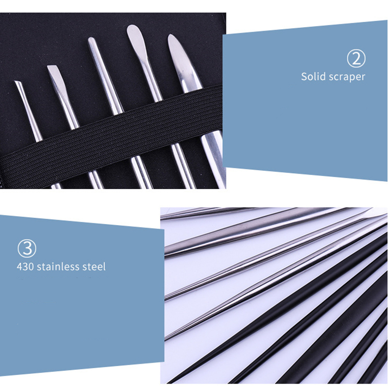 Juego de Herramientas para esculpir arcilla, aguja de detalle de varilla para cerámica, herramientas de tallado de modelado de arcilla, accesorios de artesanía hechos a mano de Metal, 5 unids/set por juego