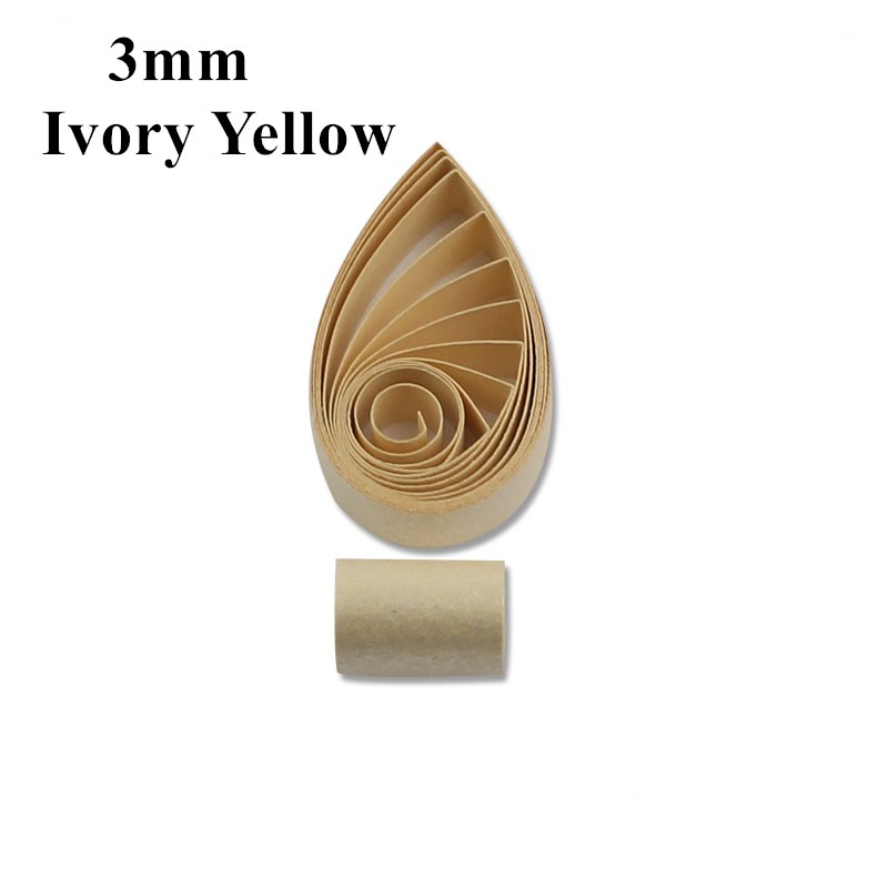 3mm Metallic Schimmer Perlglanz Papier Quilling Papier Streifen Handgemachte Farbe Papier 60 teile/beutel 54cm Lange für Kunst handwerk DIY: Ivory Yellow