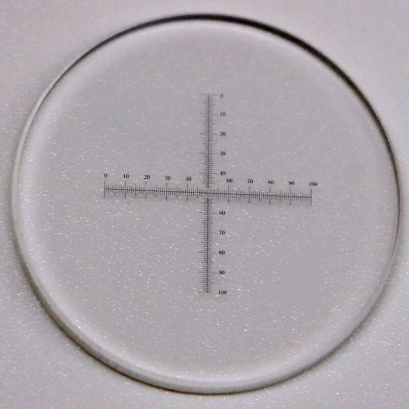 C7 mikroskop okular mikrometer div 0.1 mm kors linjal 10 x 10 riktmedel skala kalibrering graticule kat 907 diameter 16mm 19mm 24m