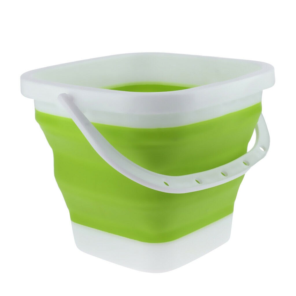 Cubo plegable para coche y furgoneta, lavabo para lavado de manos, 3L, para acampada, autocaravana, autobús, remolque, camión: Verde