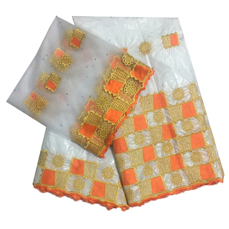 getzner textil austria african bazin riche getzner fabric tissu broderie dubai lace dress sewing material 5+2 yards/lot: White