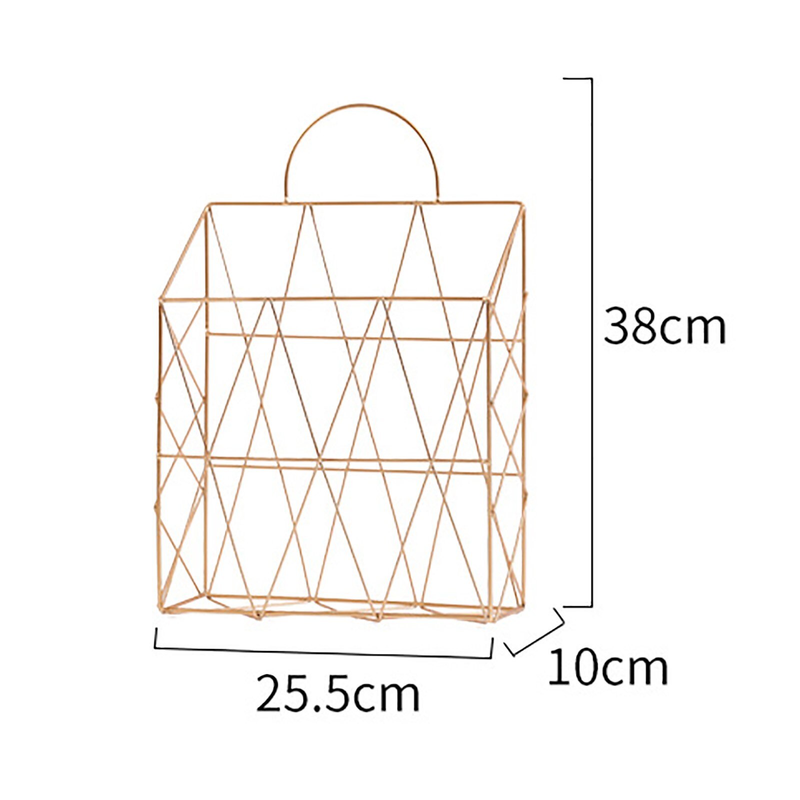 40#Wall-mounted Grid Hanging Rack Newspaper Magazine File Iron Storage Basket Wall Shelf Bedroom Office Home Study Suppies