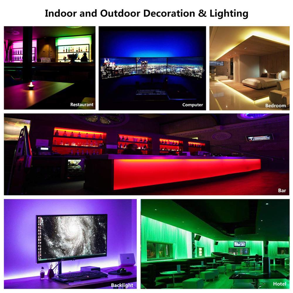 RGB LED Light Strip SMD 2835 5M Waterdichte RGB Tape DC12V Lint diode led Strips Licht Flexibele Streep Lamp IR WIFI Controller