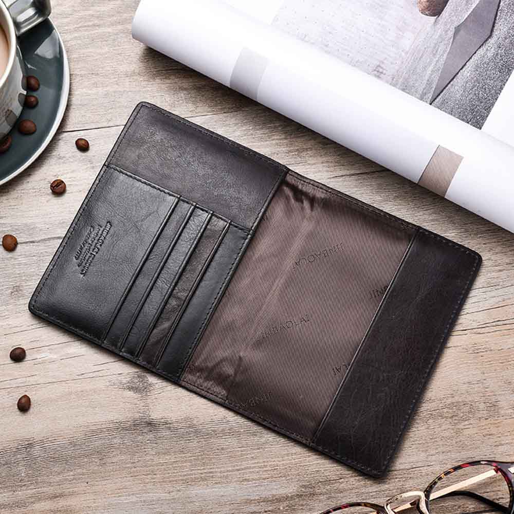 Billeteras para hombre con grabado de nombre, billetera delgada cuero de vaca 100% auténtico para tarjetas, billeteras para hombre de Vintage finas con tarjetero: Black3