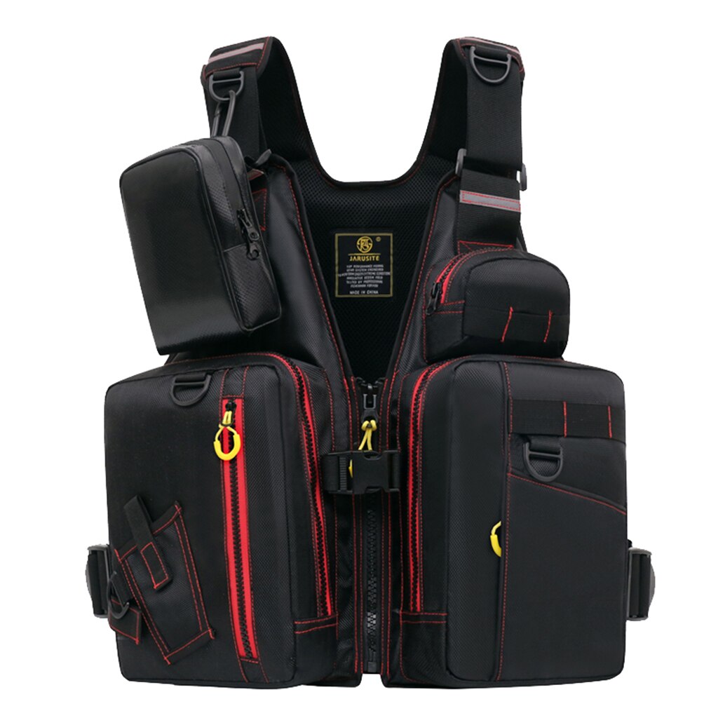 1 Piece Adult Universal Ski Vest Adjustable Kayak Fishing Vest Clothes Journalists Vest Multi-pockets Outdoor Work Jacket Hiking