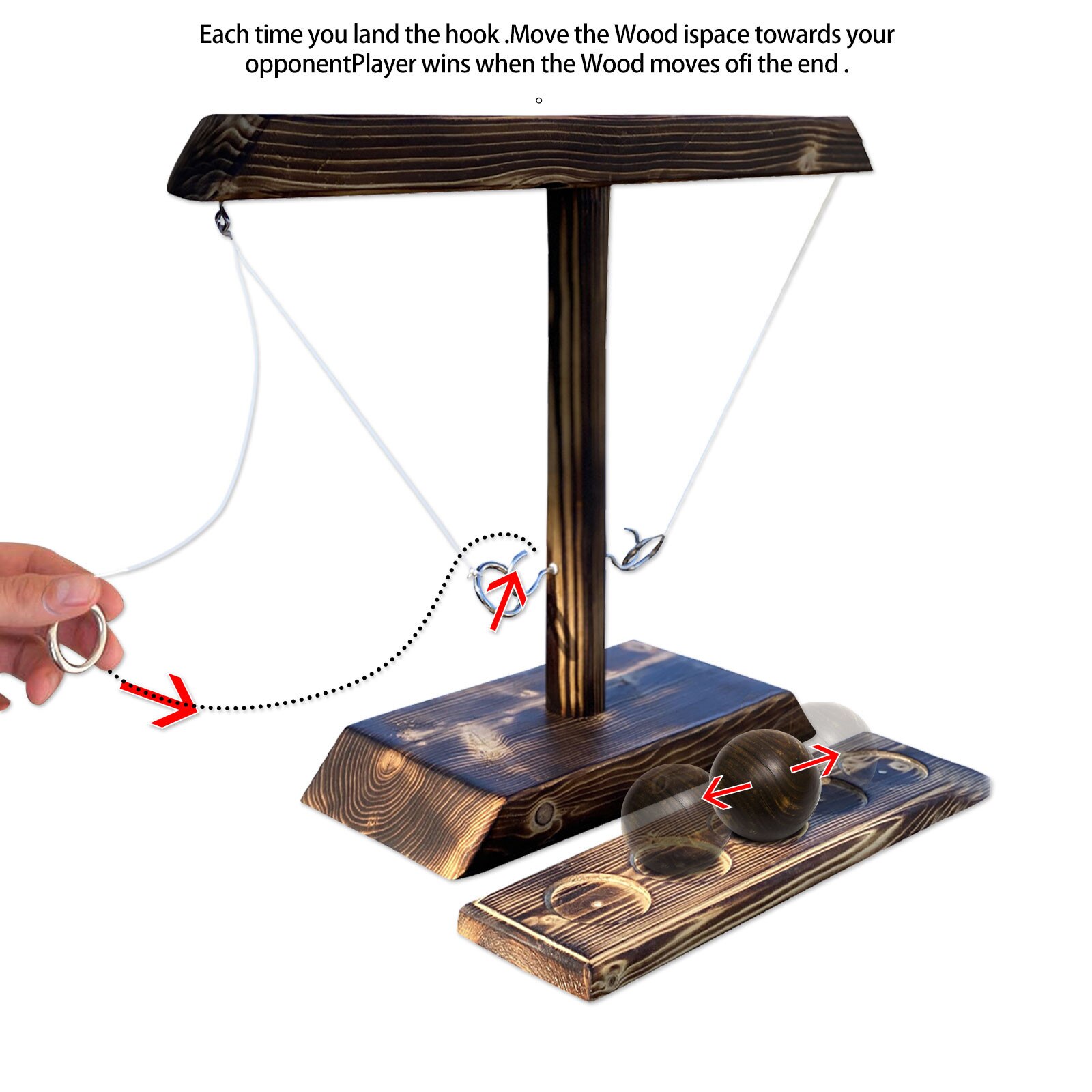 Party Board Games Handgemaakte Houten Ring Toss Haken Snelle Interactief Spel Voor Bars Home Party Fun Interactieve Props speelgoed: Default Title