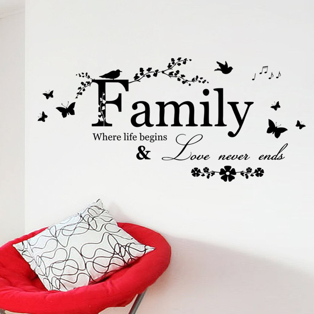 Family Love Never End Quote Vinyl Wall Decal Remov... – Grandado