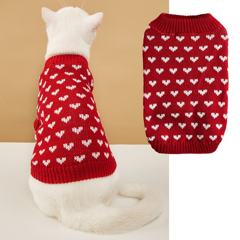 Lvtubanlv Hond Gebreide Trui Hond Hart Trui Puppy Trui Warme Zachte Huisdier Kleding Voor Kleine Medium Katten En Honden: Roze / S