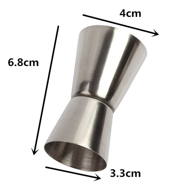Rostfritt stål cocktail mätning dryck sprit mått kopp dubbel jigger mått bar tillbehör verktyg bar mått: Silver 15 x 30ml