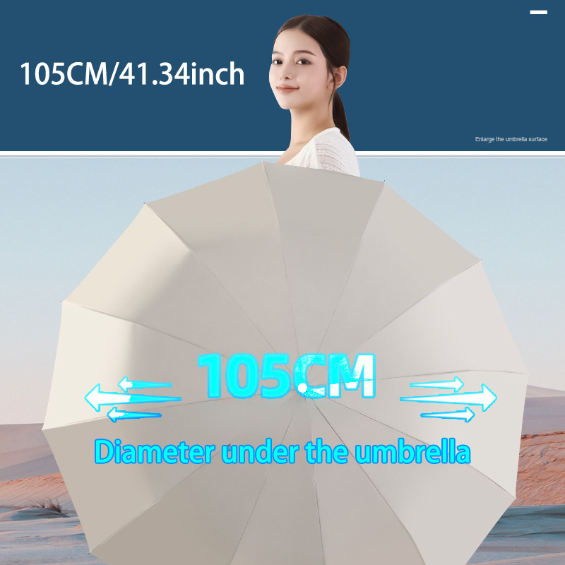 Xiaomi Mijia 24 Bone Solid Color Automatic Collapsible Umbrella Outdoor Large Format Sunshade UV Protection Automatic Umbrella