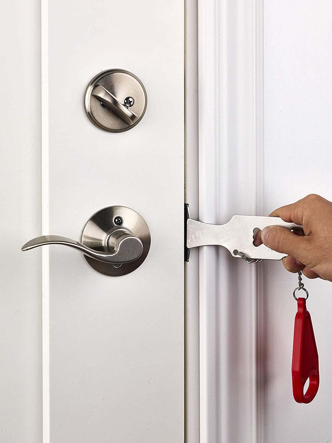 Pp metal bærbar sikkerhedsdørlås erstatter addalock-kompatibel rejselås tyverisikring privatliv hotelværelse