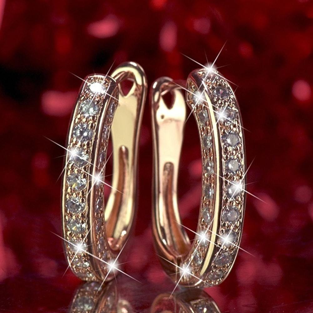 Neueste Elegante Frauen Strass Dekoration Ohr Zucht Ringe Band Ohrringe Party Zubehör Schmuck