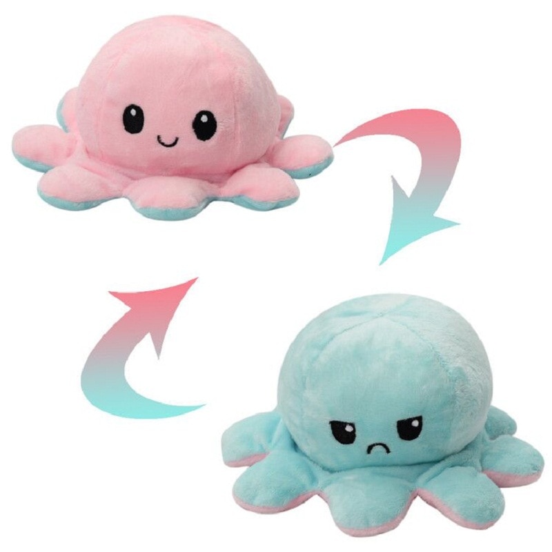 Plush Toys Kids Soft Octopus Plush Animal Crossing Children Double-sided Flip Doll Soft Pulpo Reversible Cute Peluches Toys