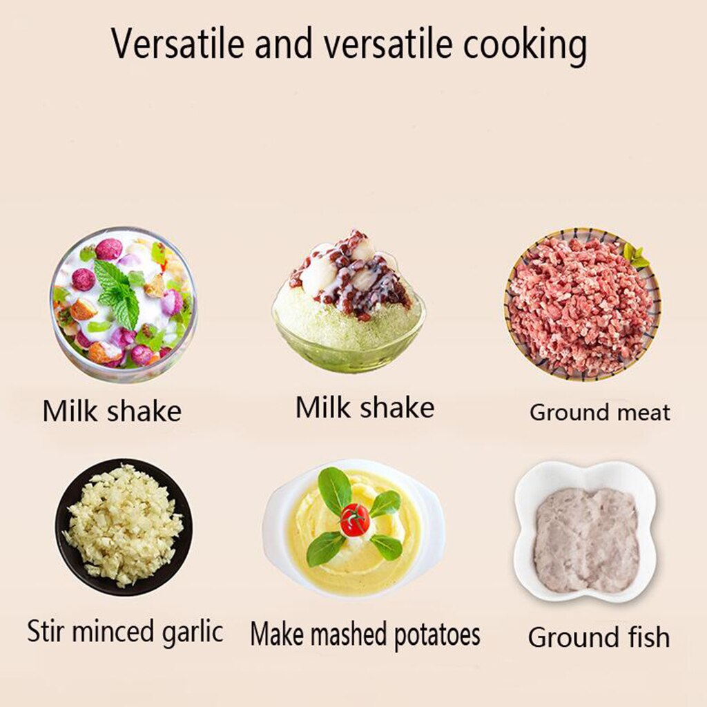 3 stk/sæt automatisk elektrisk blender madmixer æggepisker håndholdt køkken grøntsagskødkværn foodprocessor isknuser